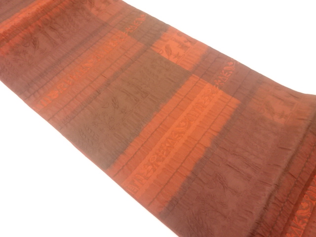 ふくれ織壁画模様織出し全通袋帯